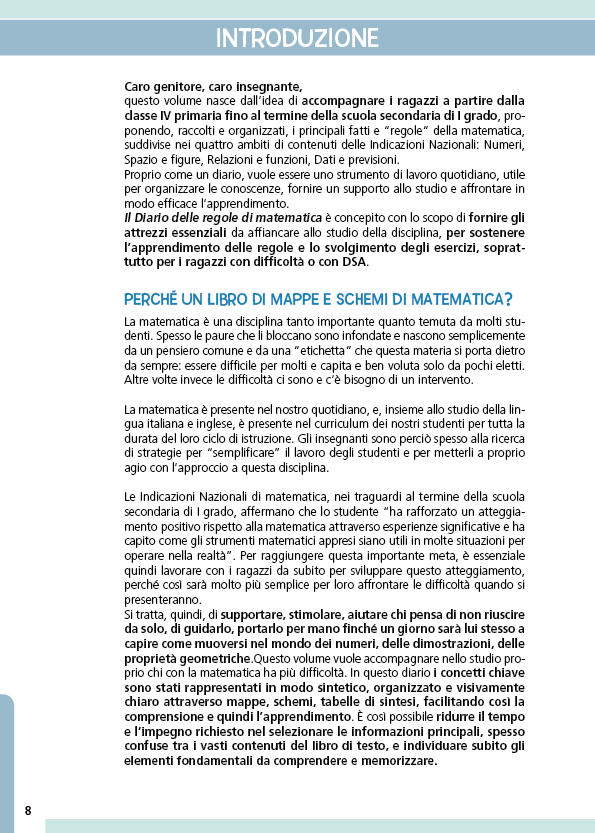 Il Diario delle regole di Matematica::Mappe, Schemi e tabelle