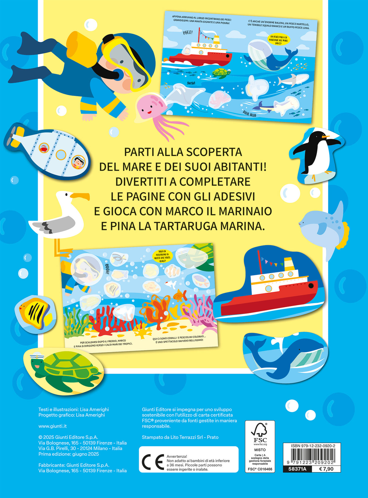 Io coloro con gli stickers. Il mare