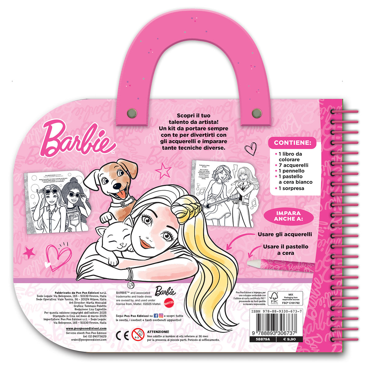Barbie. I colorelli. Valigetta con acquerelli