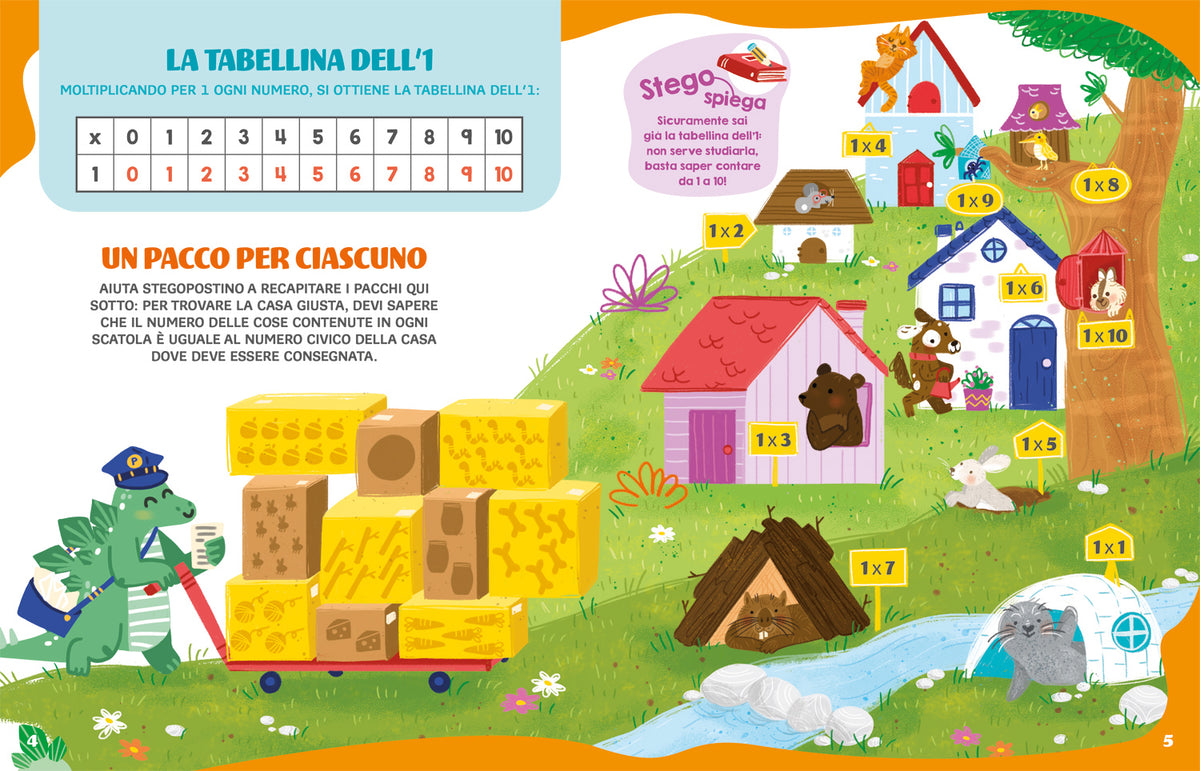 A scuola con Stego: le tabelline::Operazioni • Problemi • Esercizi • Giochi