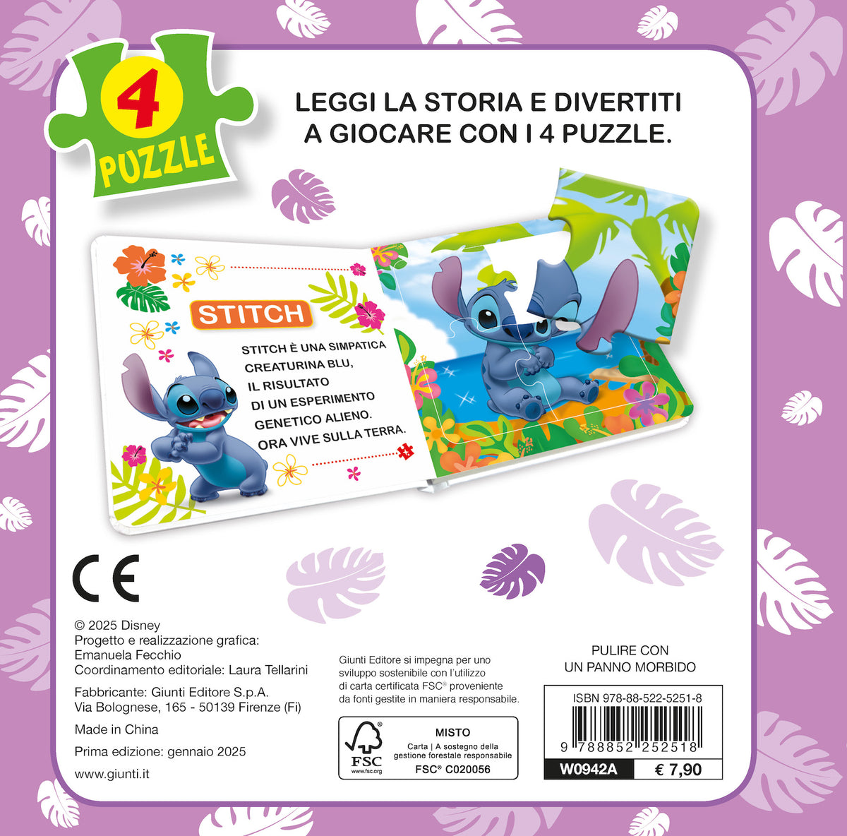 Stitch Libro Mini Puzzle 16 tessere