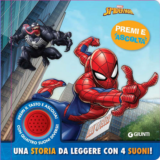 Spiderman Premi e ascolta Una storia da leggere con 4 suoni::Premi il tasto e ascolta! Con 4 suoni diversi