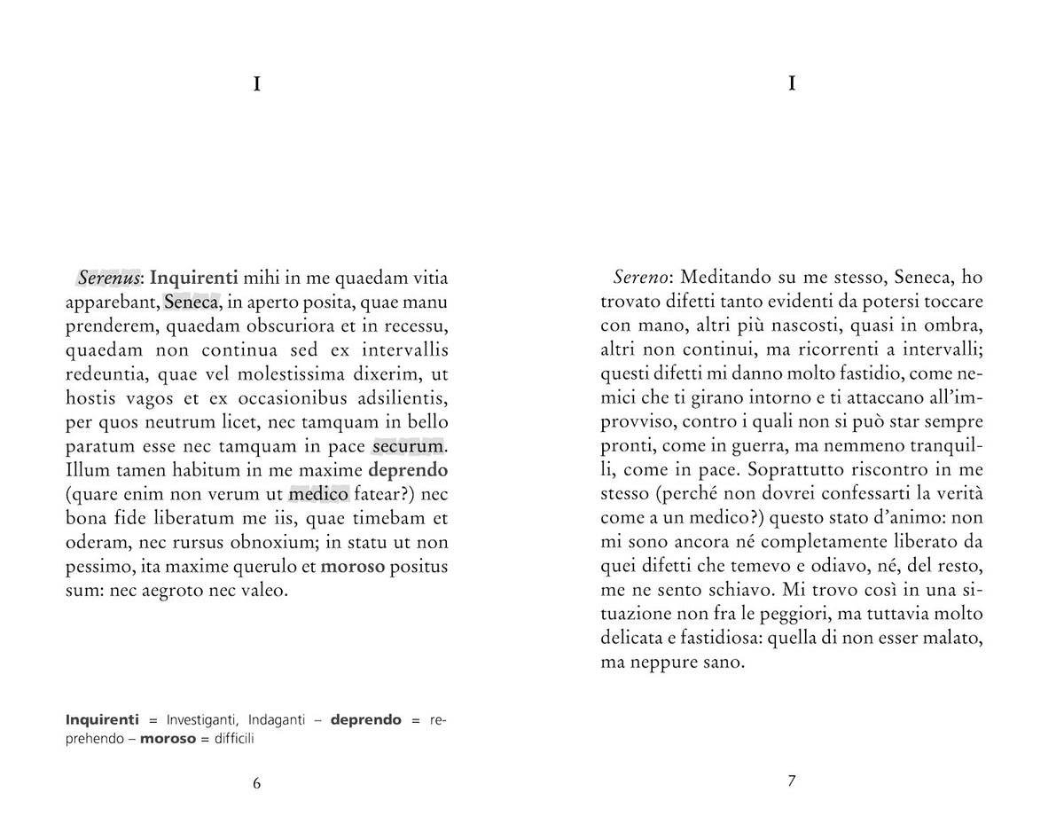 De Tranquillitate Animi - La tranquillità dell'anima::Con testo latino a fronte e note linguistiche