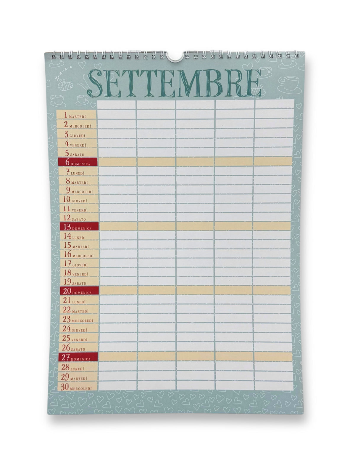 CALENDARIO DELLA FAMIGLIA 2026 da parete (26,5 X 38,5 cm)
