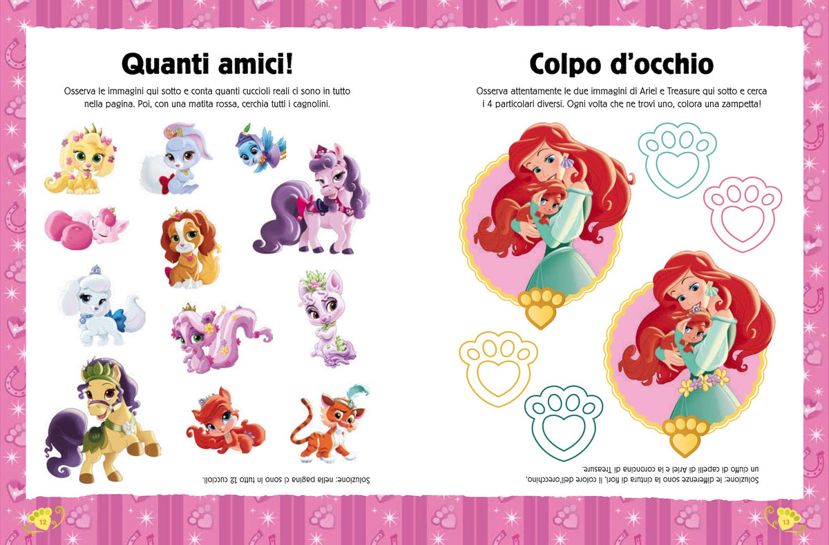 Disney Princess Bubble Stickers Cuccioli reali::Storia e giochi con tanti adesivi morbidosi