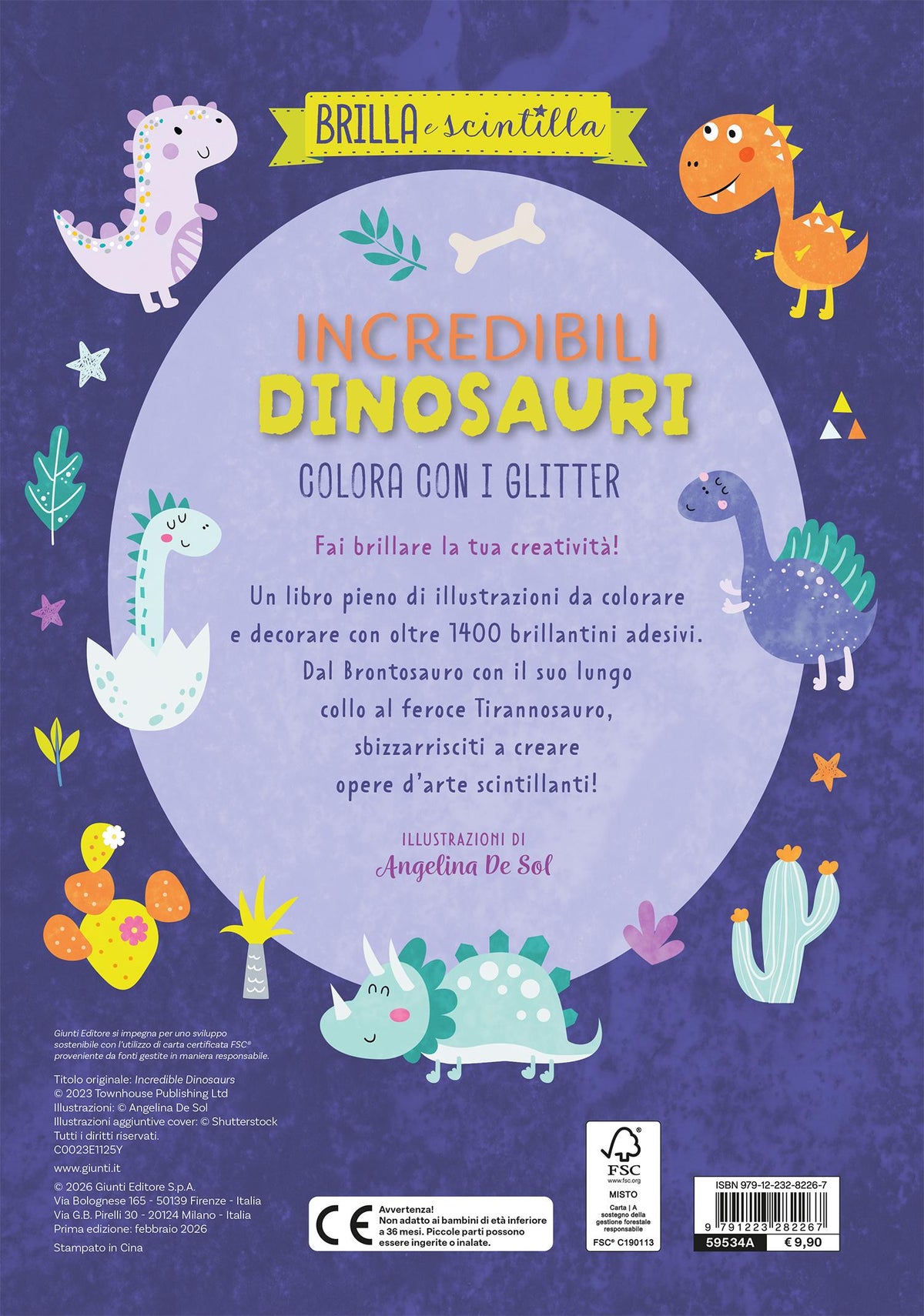 Incredibili dinosauri::Colora con i glitter