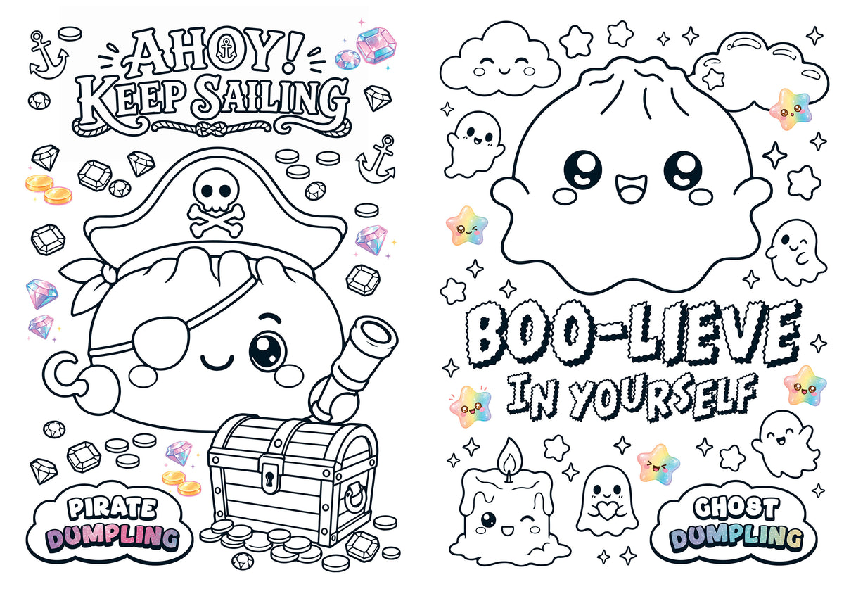 Lucky Dumpling. Cozy coloring
