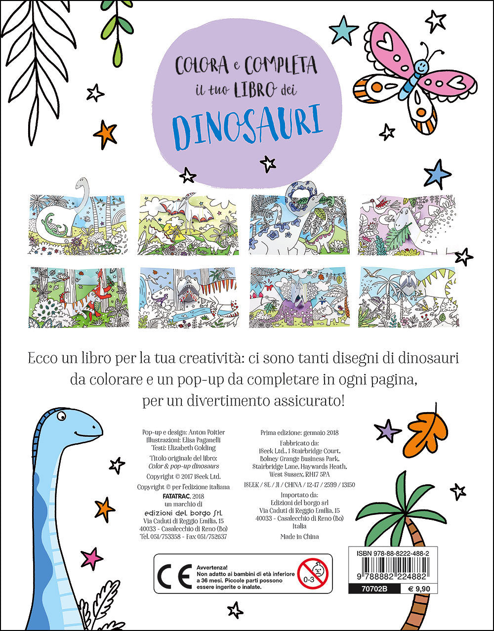 Colora e completa il tuo libro dei Dinosauri::Con 8 pop-up da colorare e completare