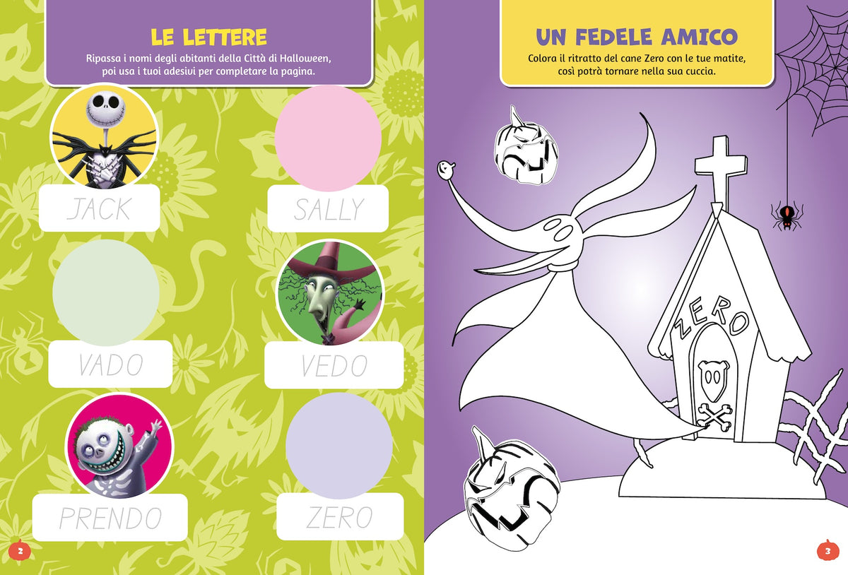 500 Sticker The Nightmare before Christmas::Tante attività nella città di Halloween