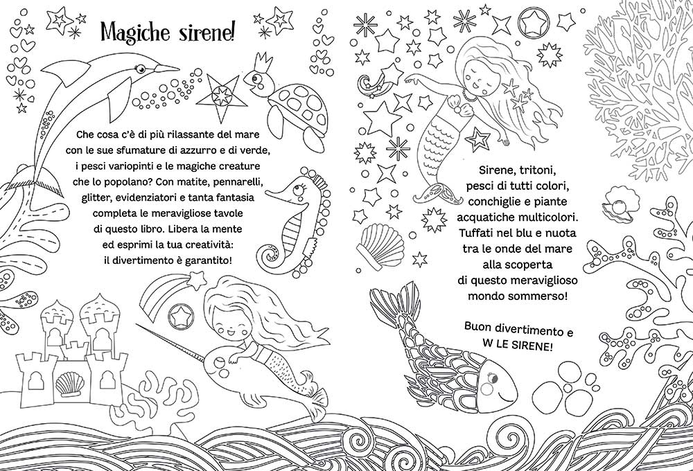 Sirene e creature del mare. Coloring Book