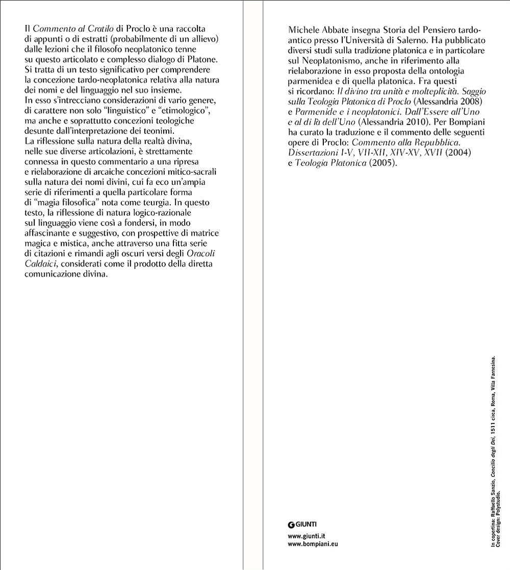 Commento al Cratilo di Platone::Testo greco a fronte