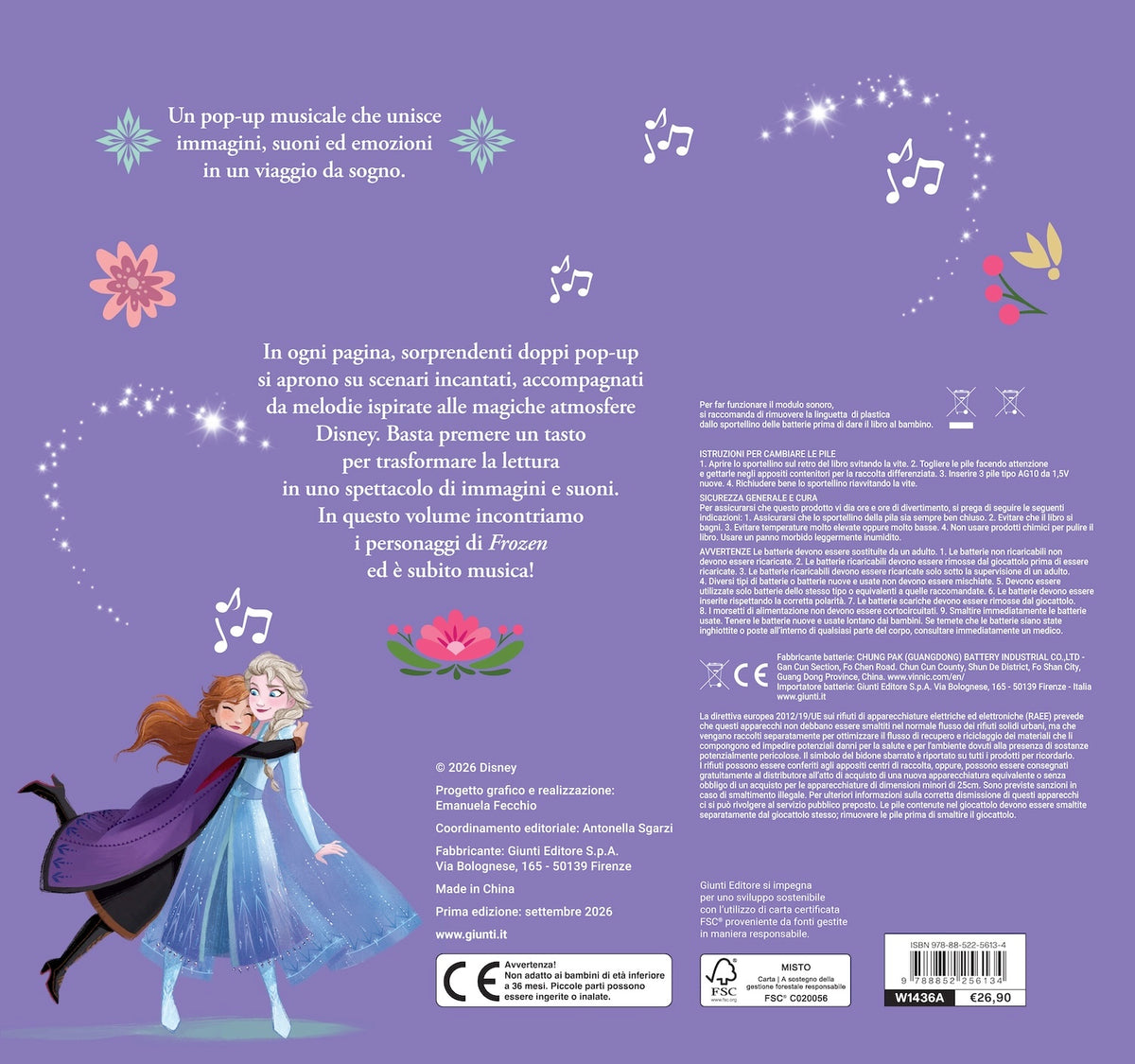 Frozen Magie di neve. I Grandi Pop-up 3d musicali::Premi la nota. Ascolta la melodia