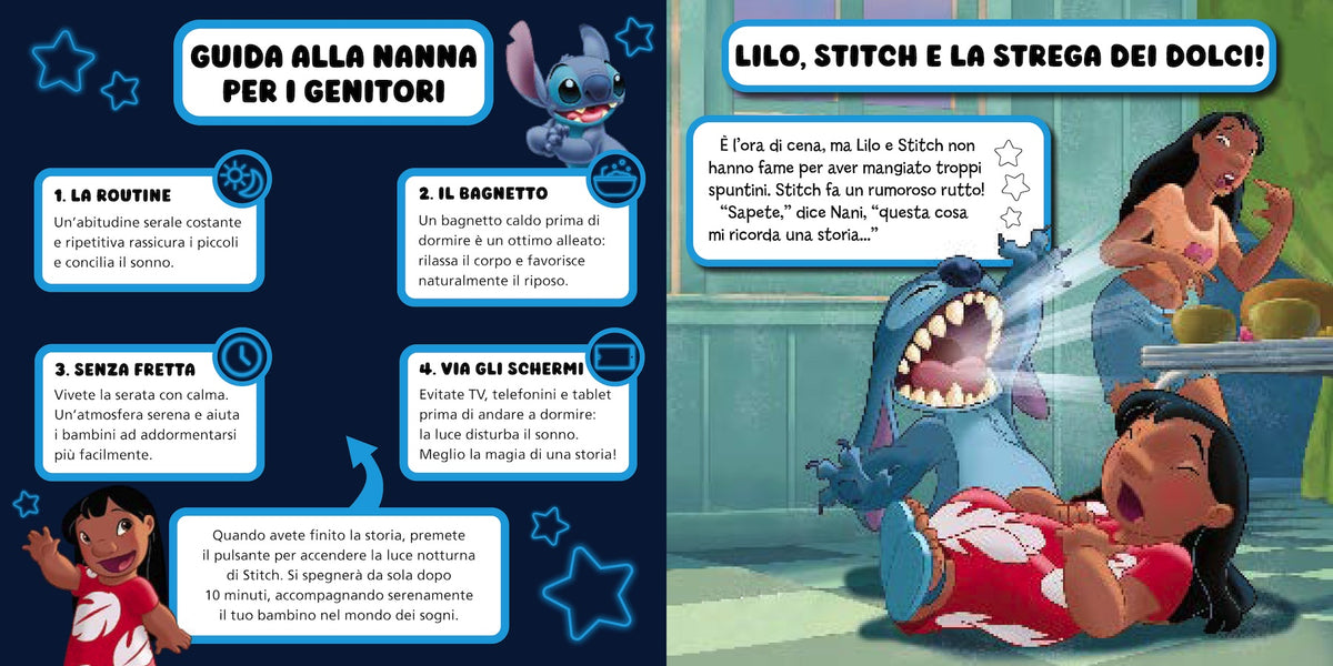 Disney Stitch Lucina della nanna::Luce on/off con timer di 10 minuti