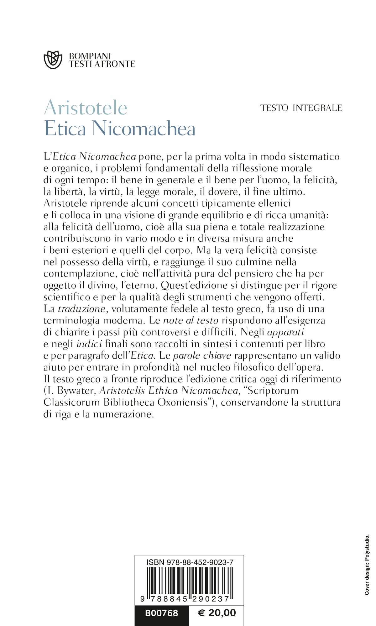 Etica Nicomachea::Testo greco a fronte