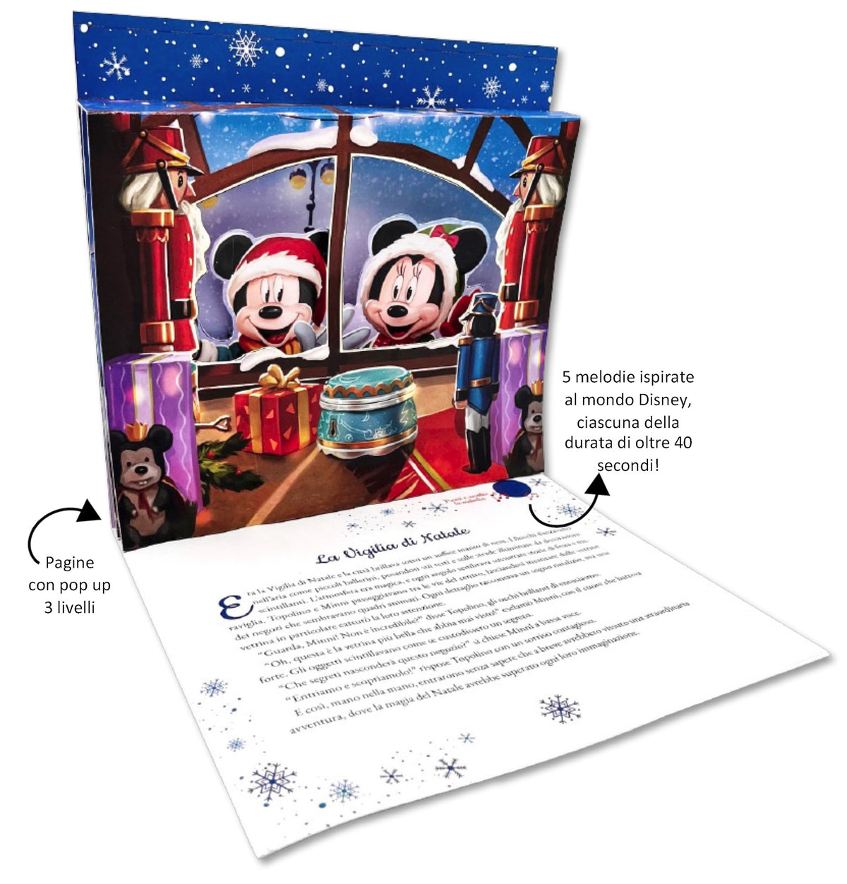 Disney Lo Schiaccianoci con Topolino e Minni I grandi Pop-up 3d musicali::Premi la nota, ascolta la melodia