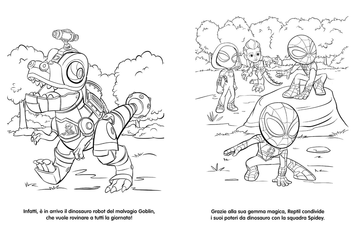 Spidey Dino-Webs Libro Pastello::12 Mini pastelli per colorare