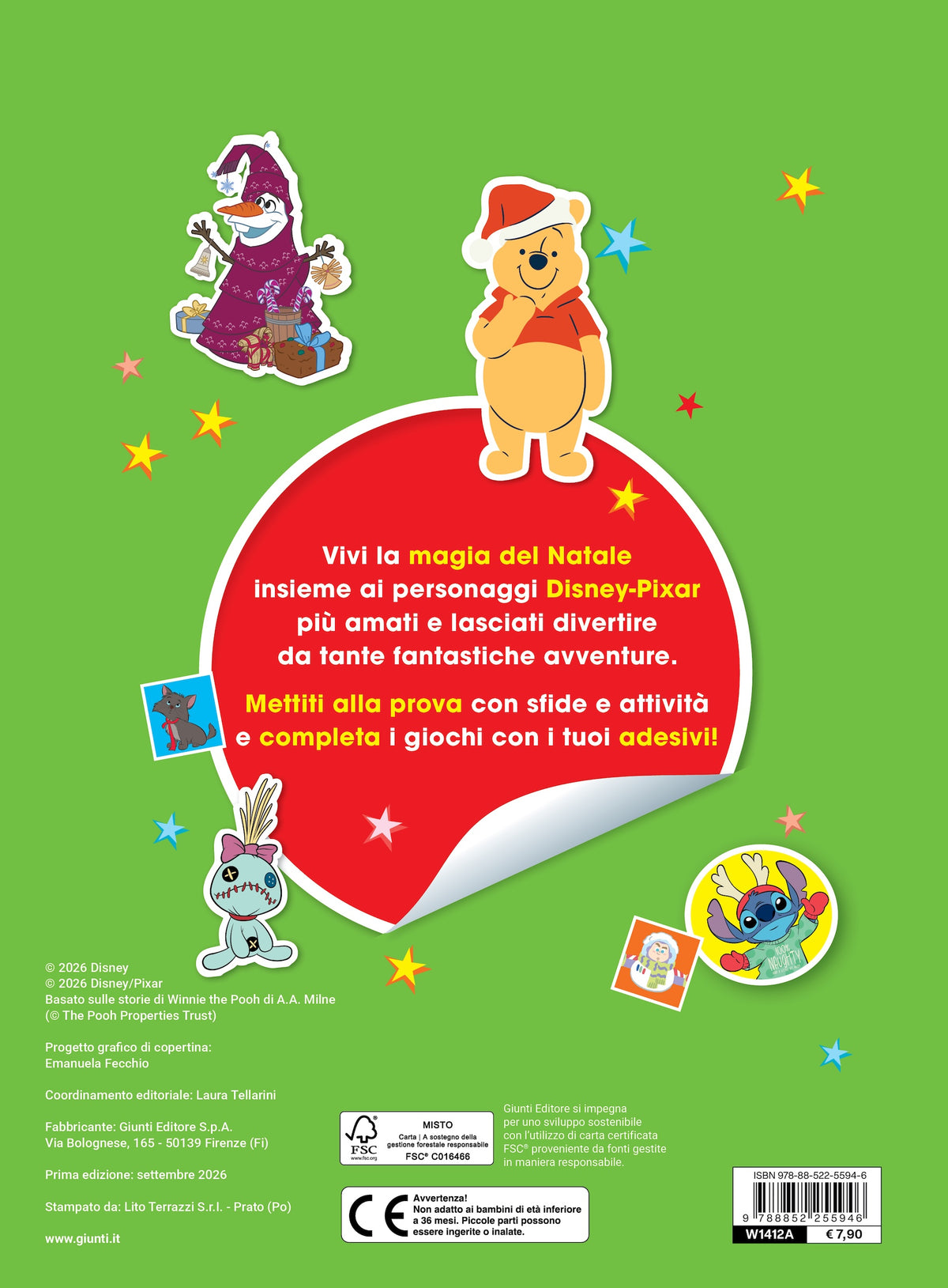 500 Sticker Natale Disney/Pixar::Tante attività per un Natale in allegria