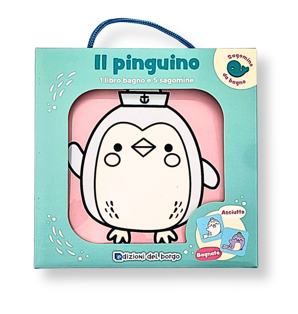 Sagomine da bagno - Il pinguino::1 libro bagno e 5 sagomine