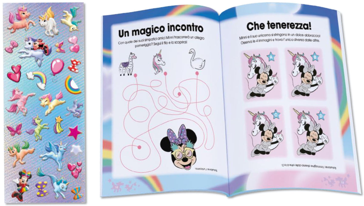Unicorni Minnie Bubble Stickers Disney::Storia e giochi, con tanti adesivi morbidosi
