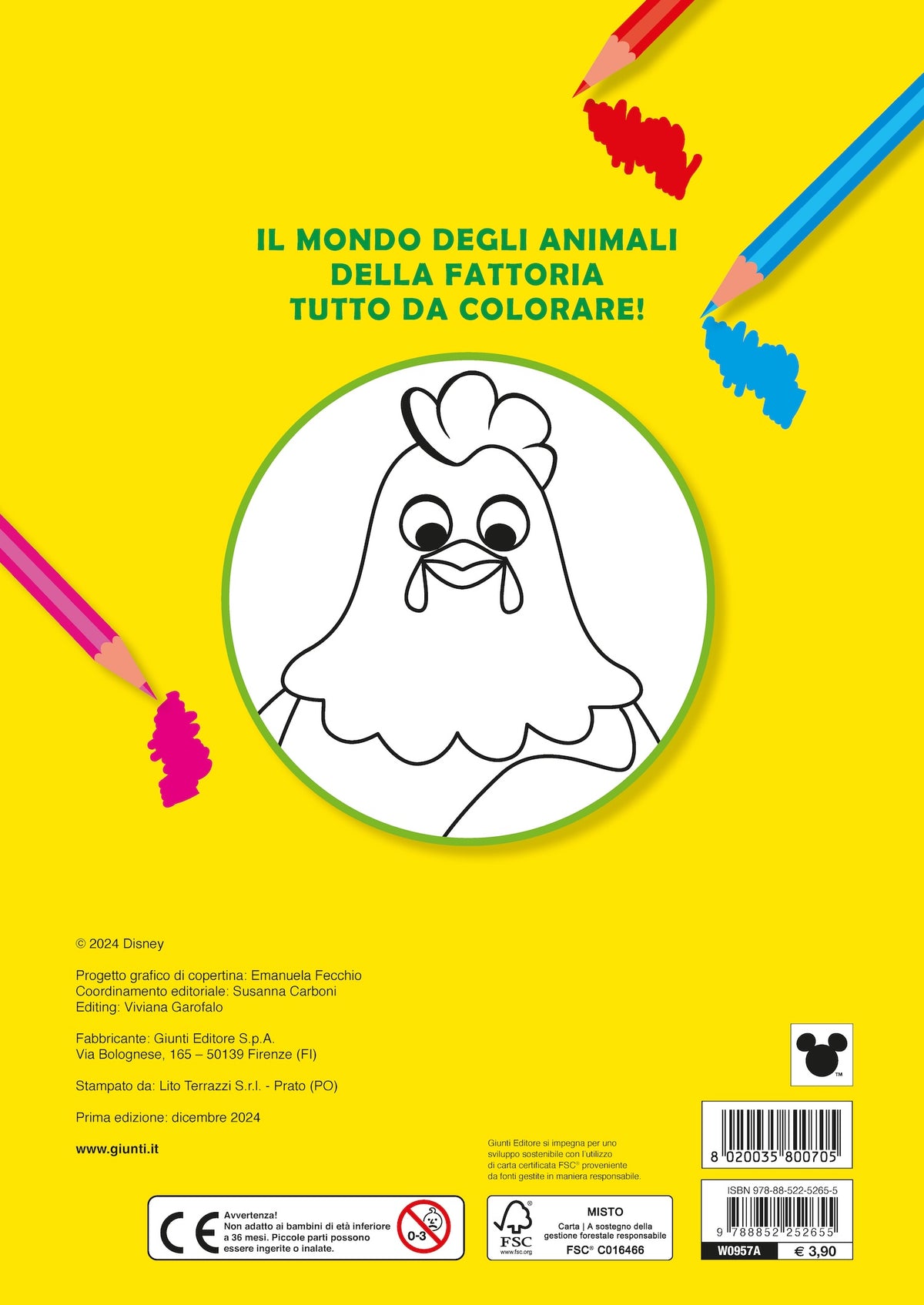 Animali della fattoria Disney Primo album da colorare