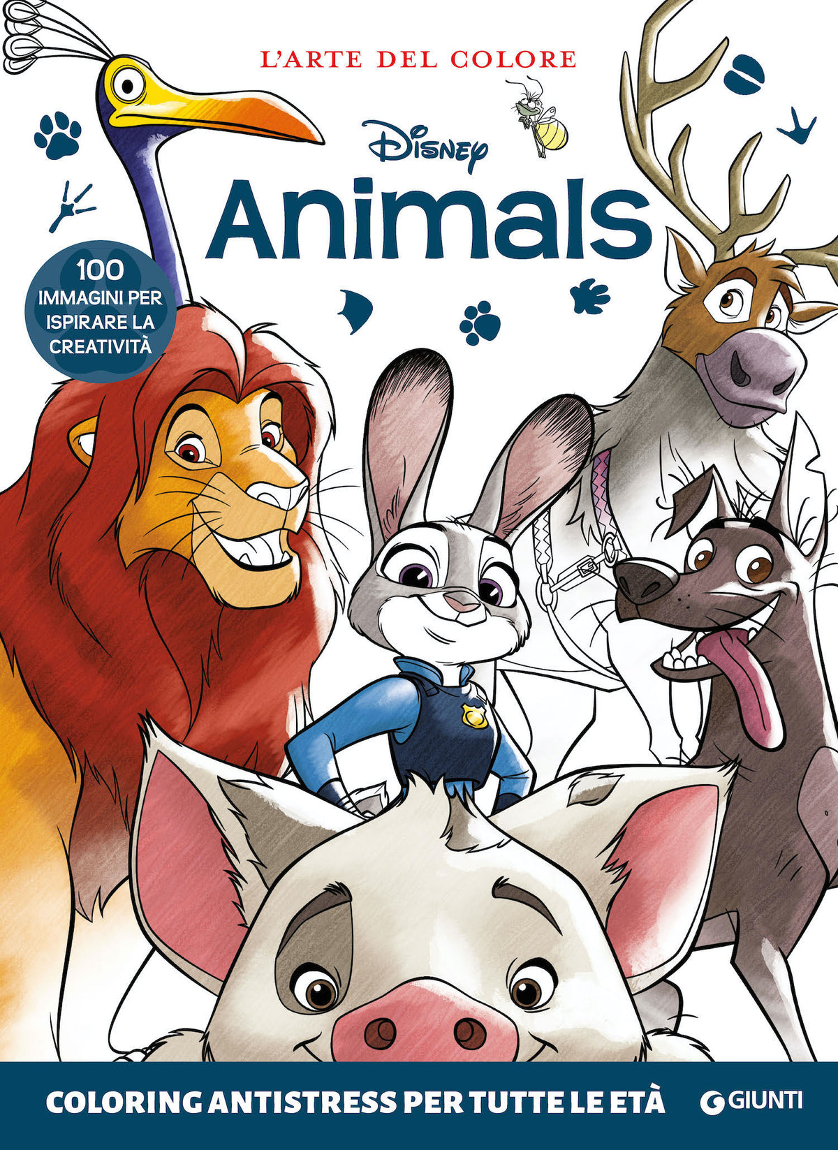 Disney Animals Coloring antistress per tutte le età::100 immagini per ispirare la creatività