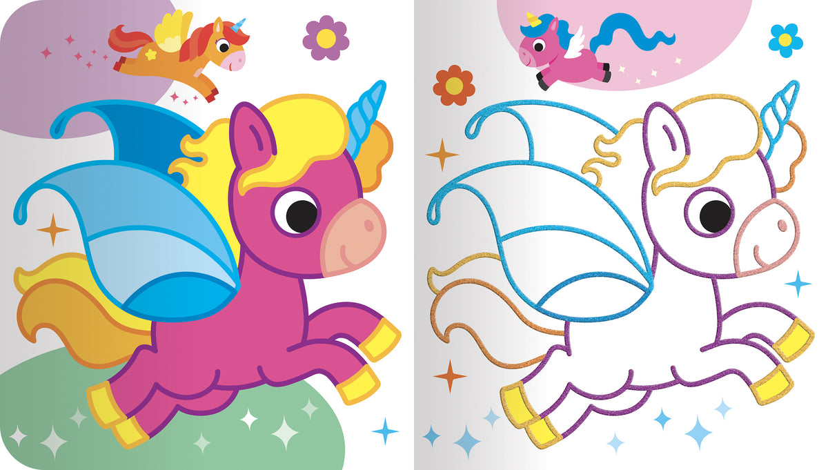 Colora gli unicorni scintillanti