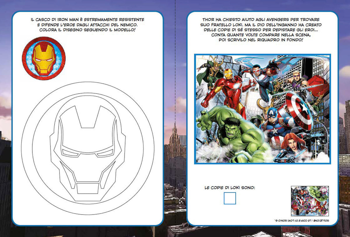 Avengers 100 sfide Attività e giochi::Con tanti adesivi