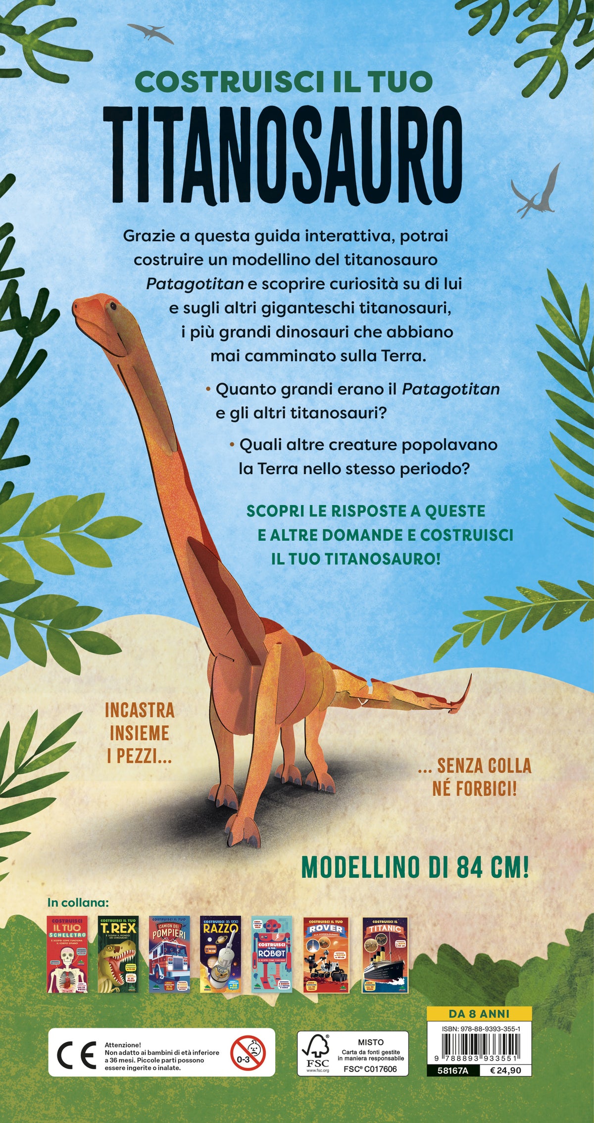 Costruisci il tuo titanosauro::Libro + modellino di 84 cm