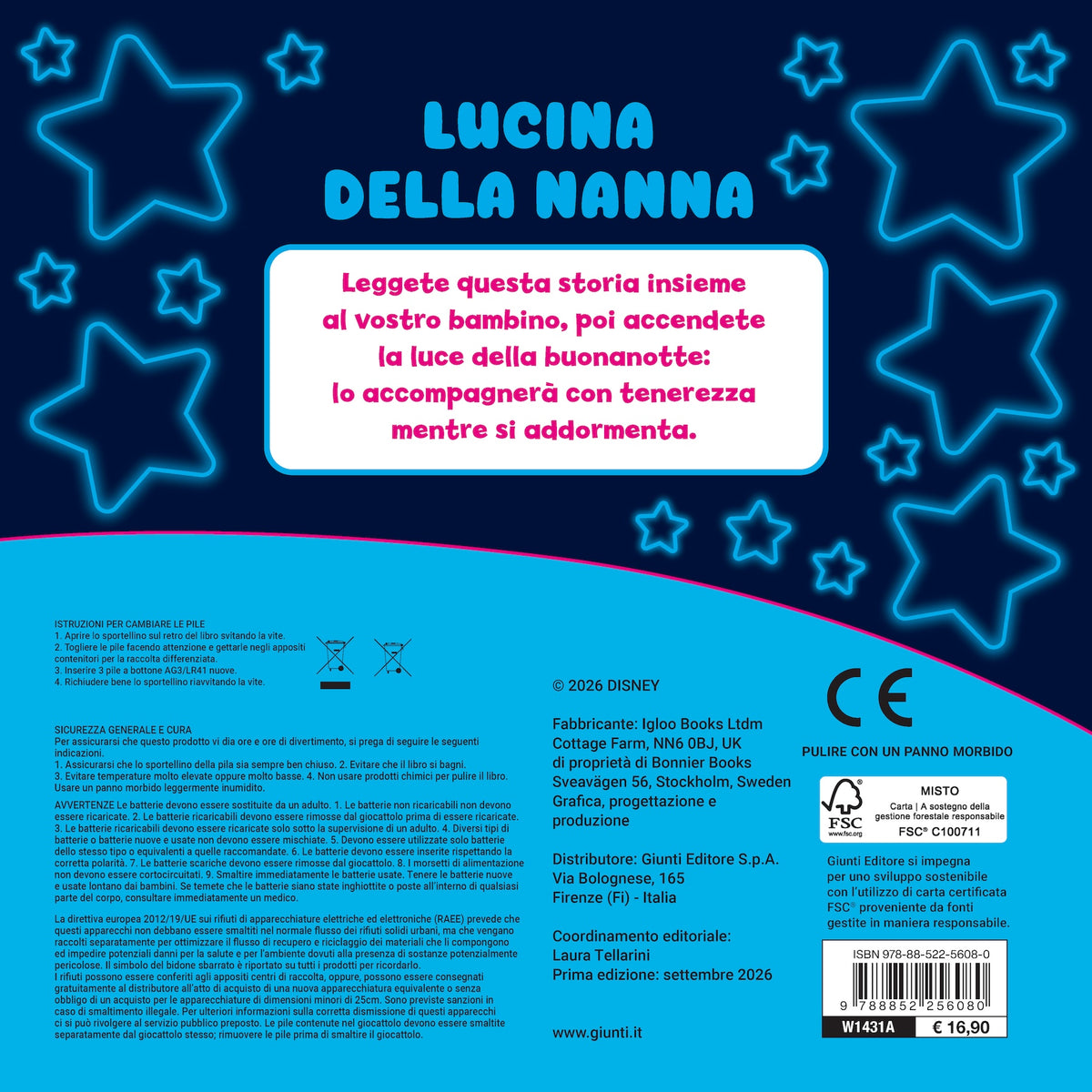 Disney Stitch Lucina della nanna::Luce on/off con timer di 10 minuti