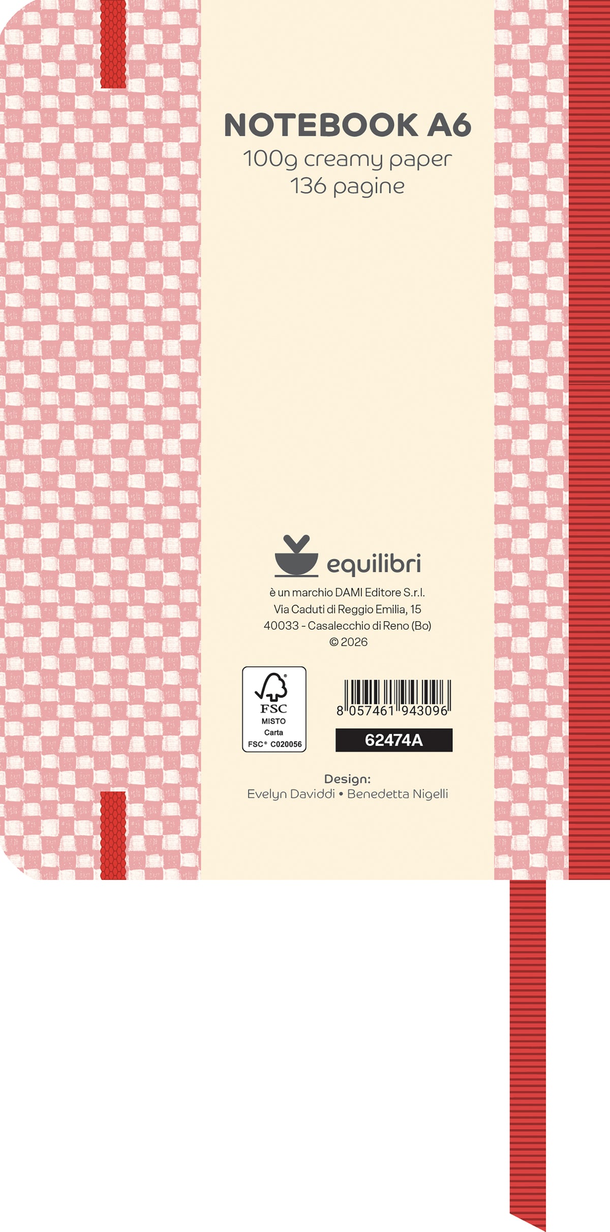 Notebook A6 quadretto rosa