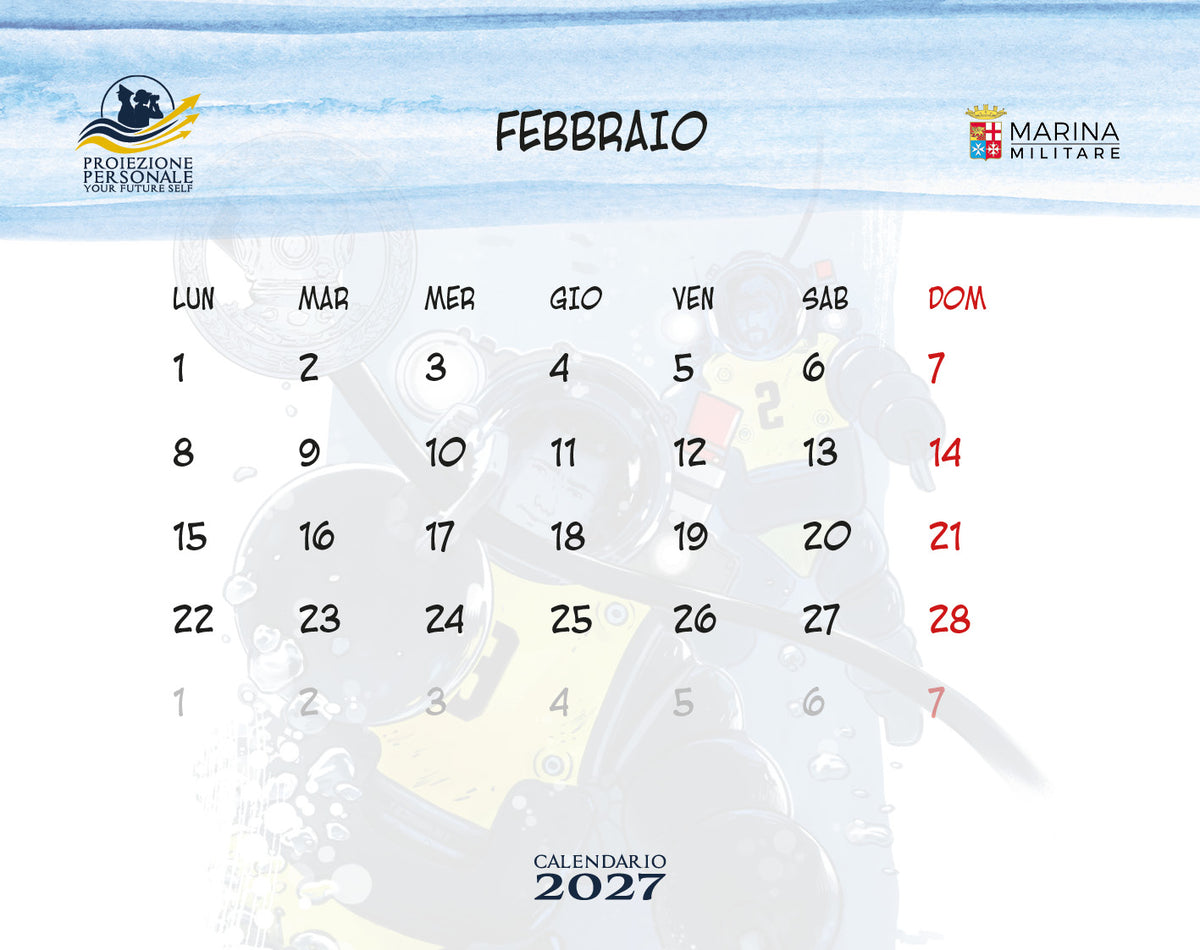 Calendario Marina Militare 2027 - da tavolo ::Proiezione personale