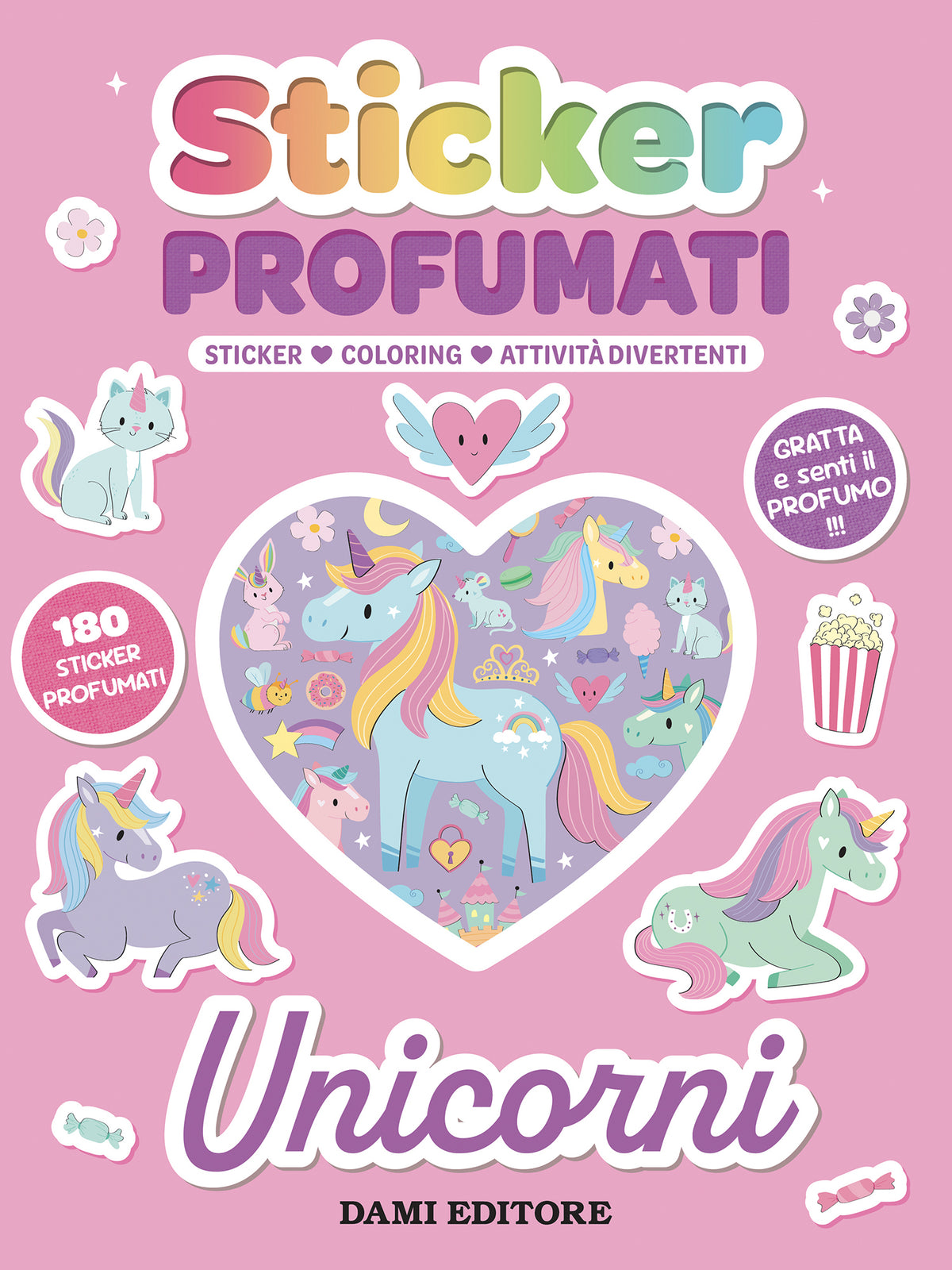 Unicorni Sticker Profumati::Stcker, Coloring, Attività divertenti