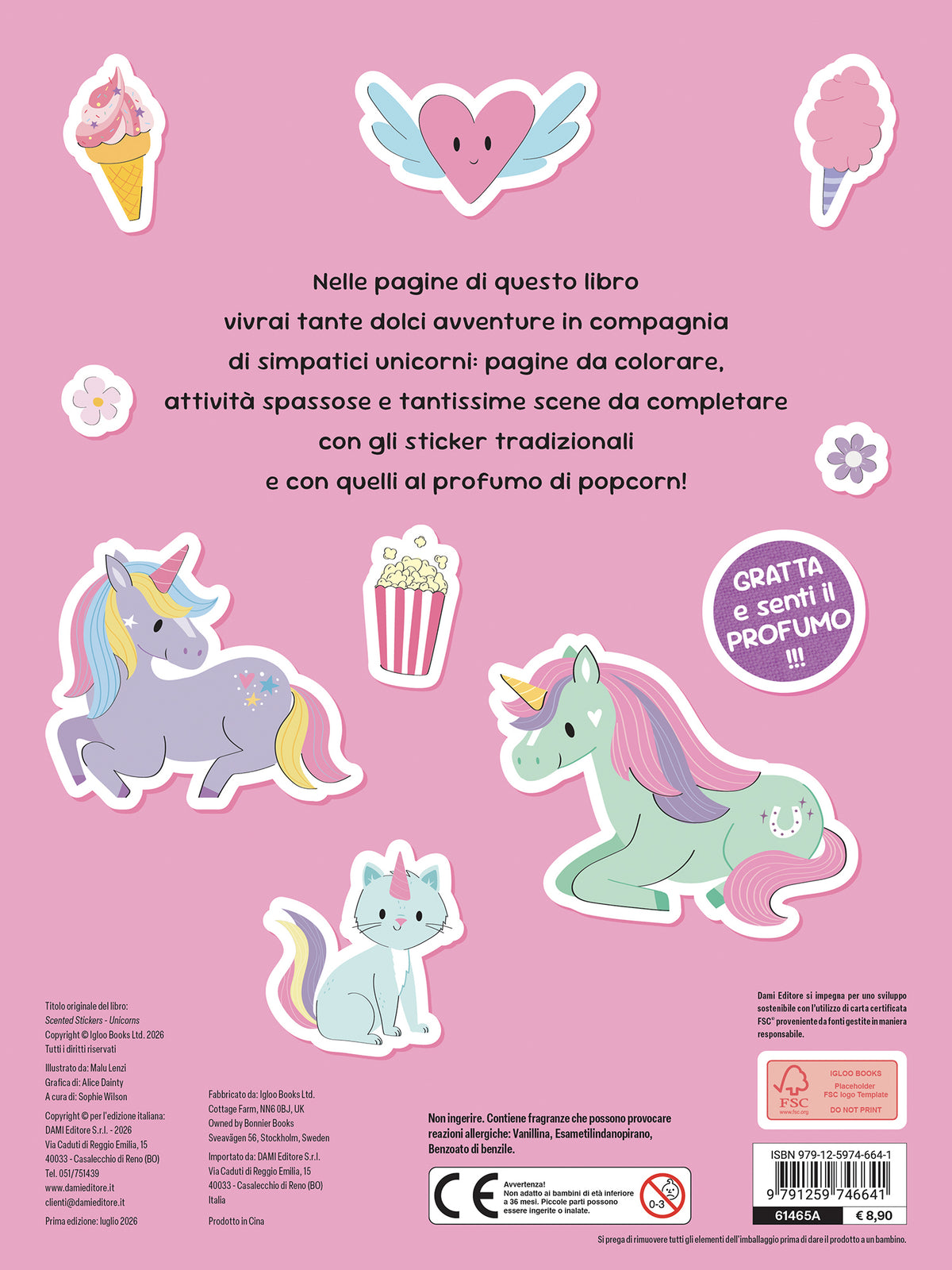 Unicorni Sticker Profumati::Stcker, Coloring, Attività divertenti