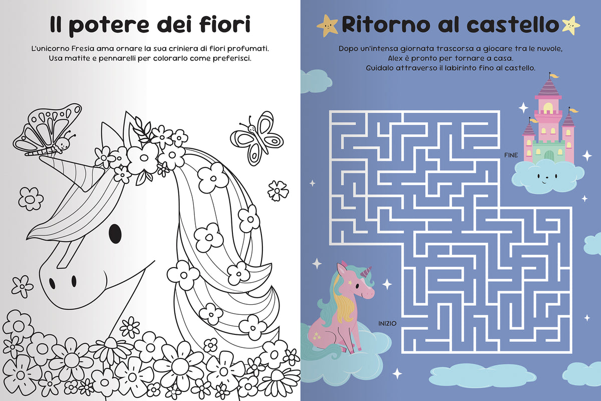 Unicorni Sticker Profumati::Stcker, Coloring, Attività divertenti