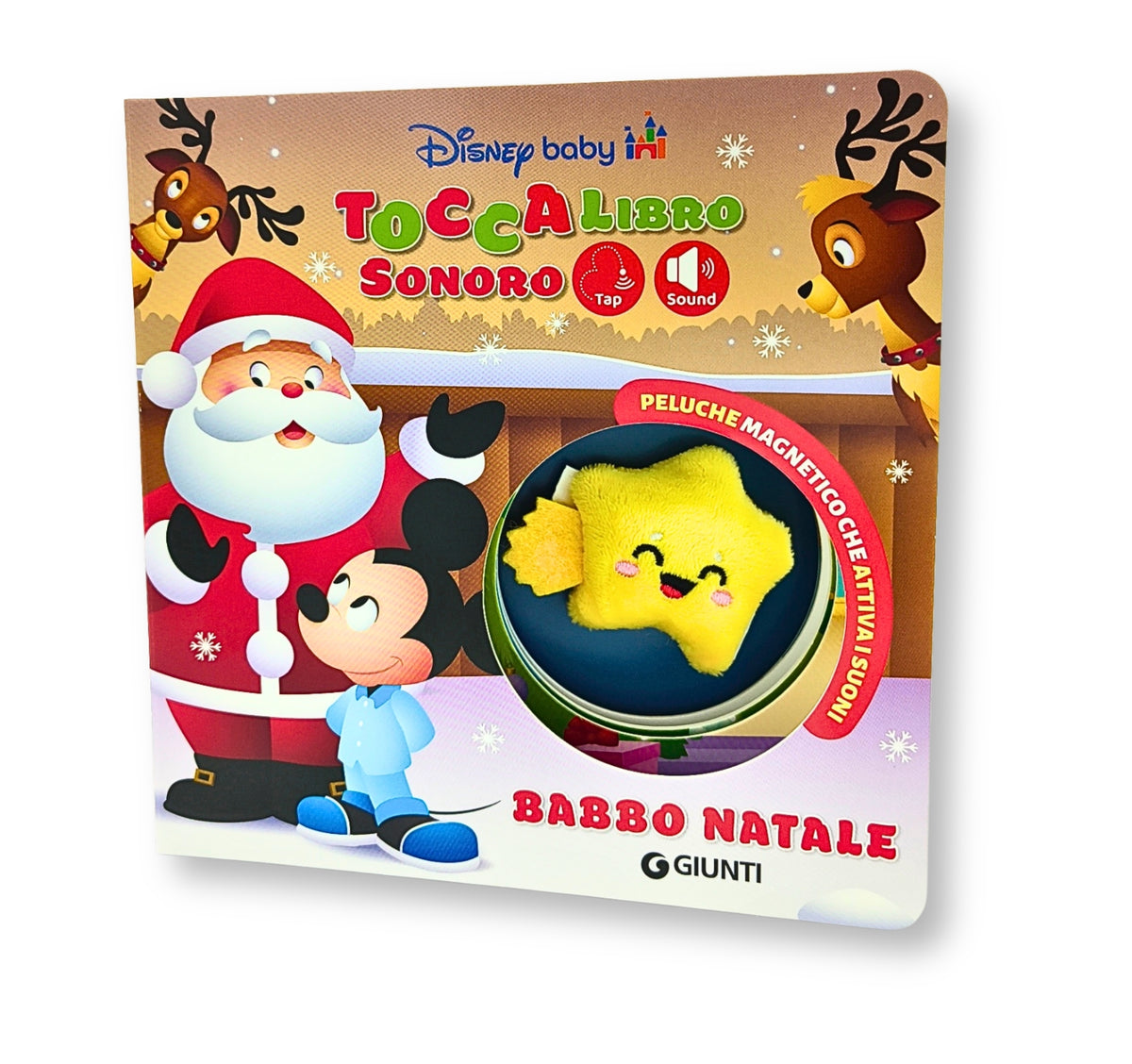 Babbo Natale Toccalibro sonoro Disney baby. Con stellina magnetica