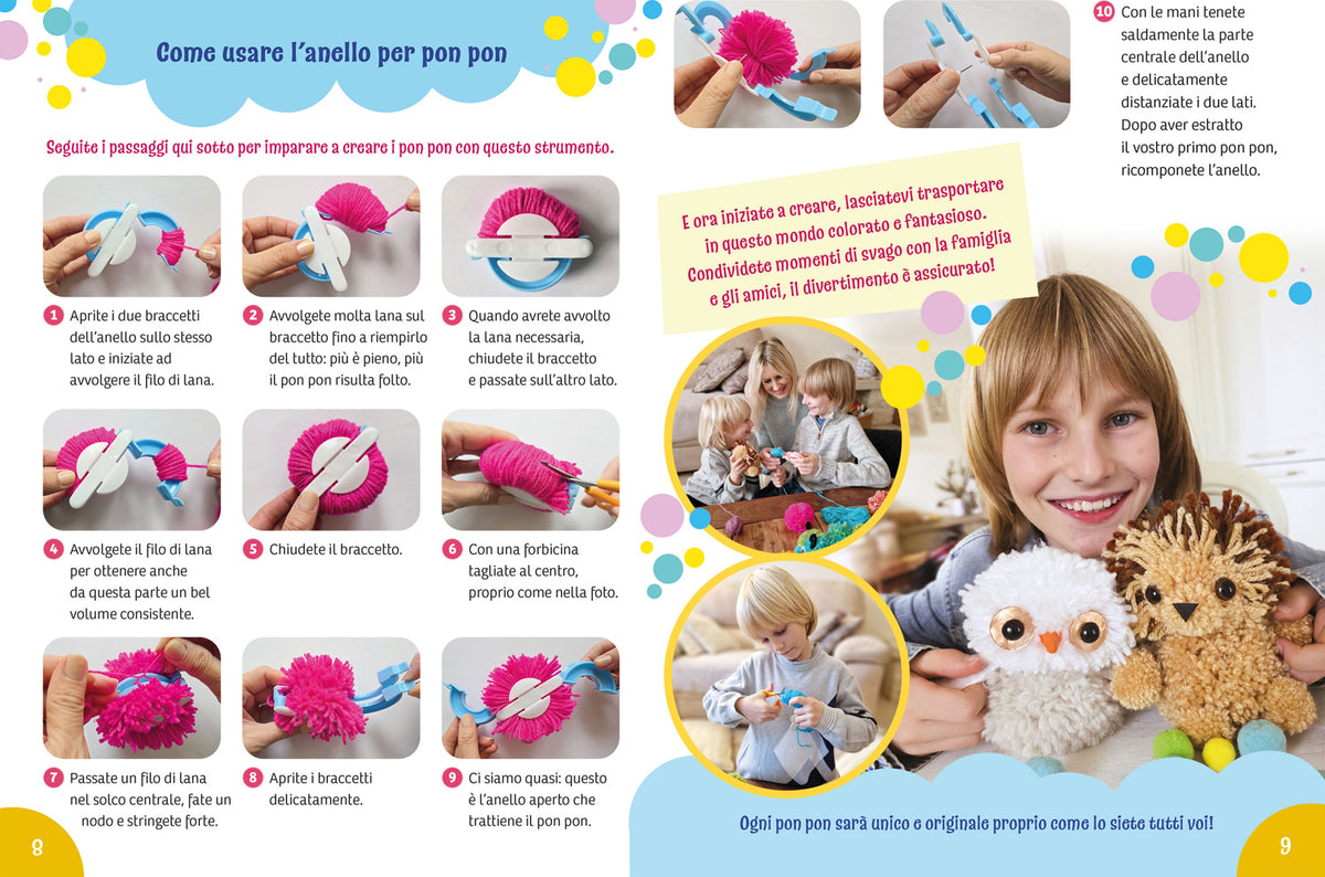 Animaletti pon pon::Crea i tuoi morbidi peluche!