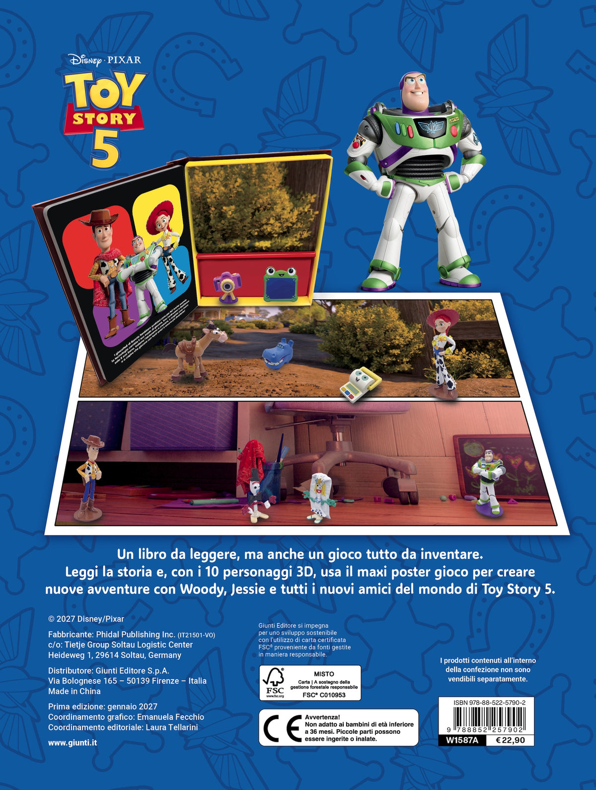 Toy Story 5 Maxi Box. Con 10 personaggi 3D, un libro, un maxi poster gioco