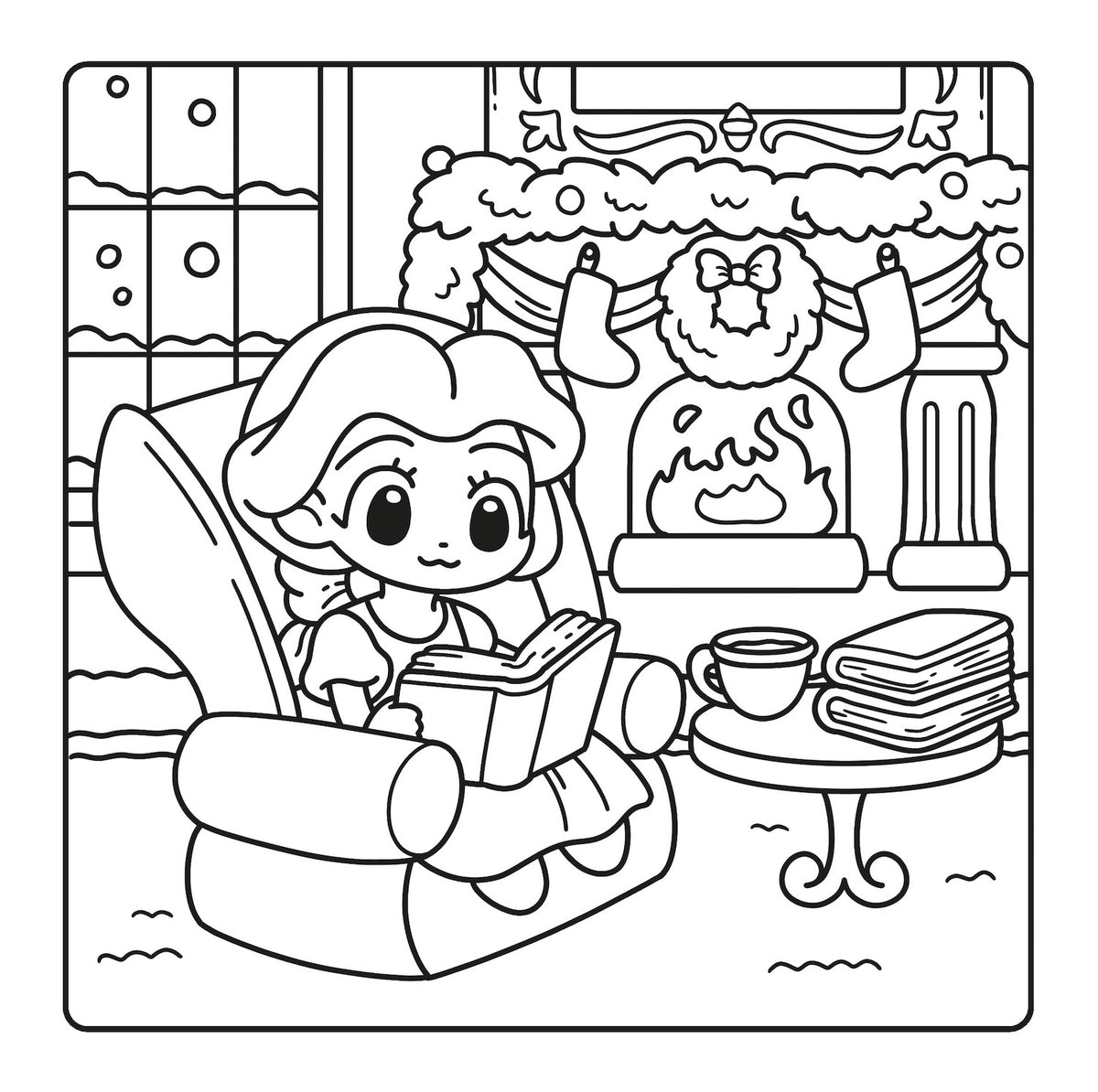 Dolce inverno Cozy Coloring Disney. Con Elsa e Anna