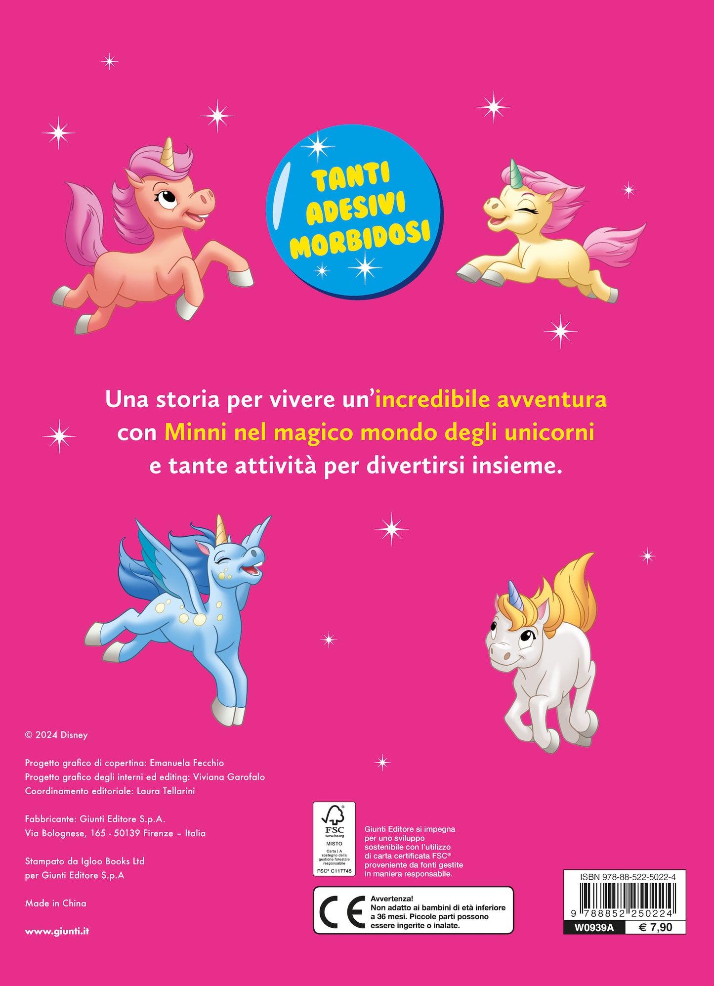 Unicorni Minnie Bubble Stickers Disney::Storia e giochi, con tanti adesivi morbidosi