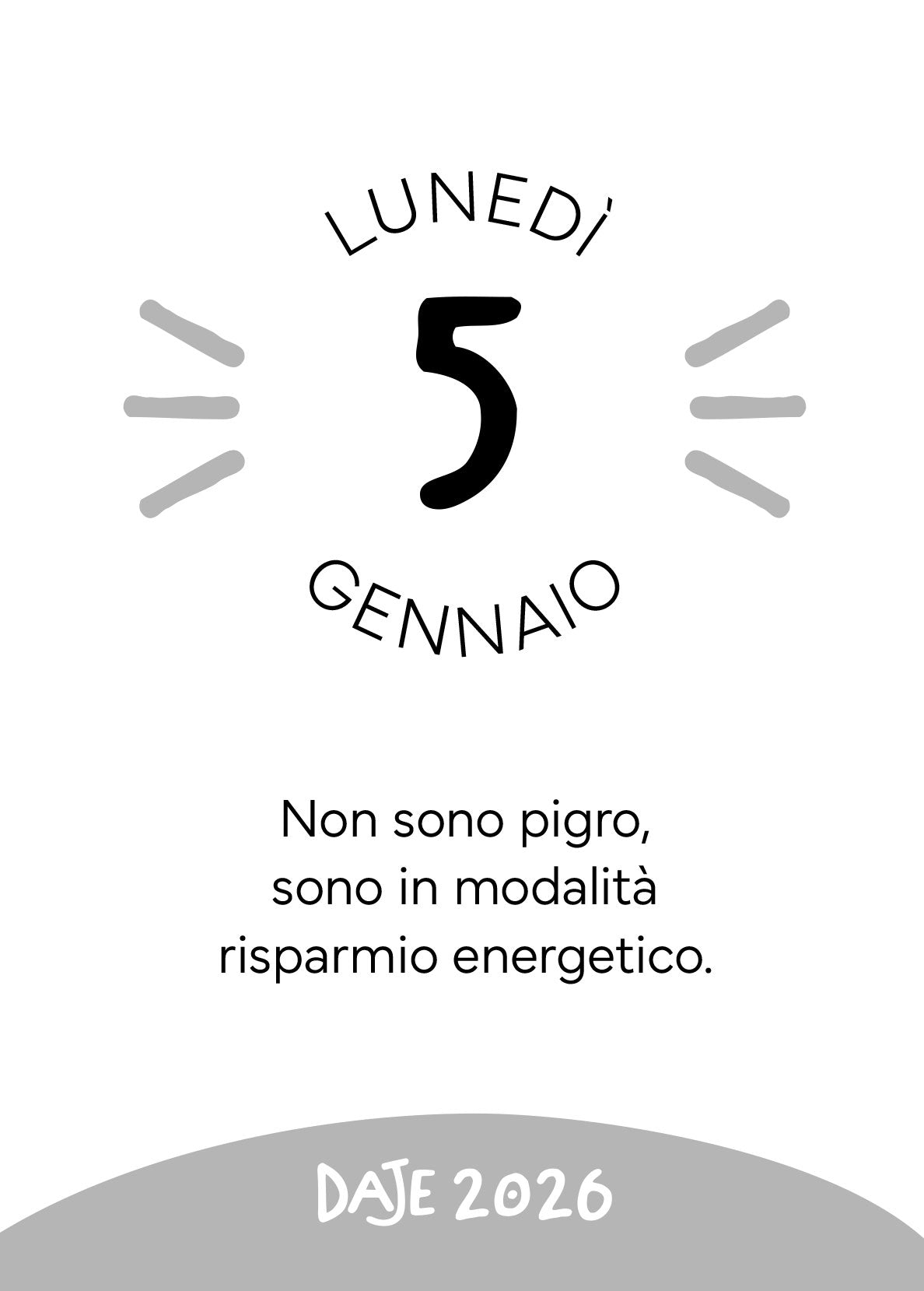 CALENDARIO DAJE 2026 da parete (10 X 14 cm)