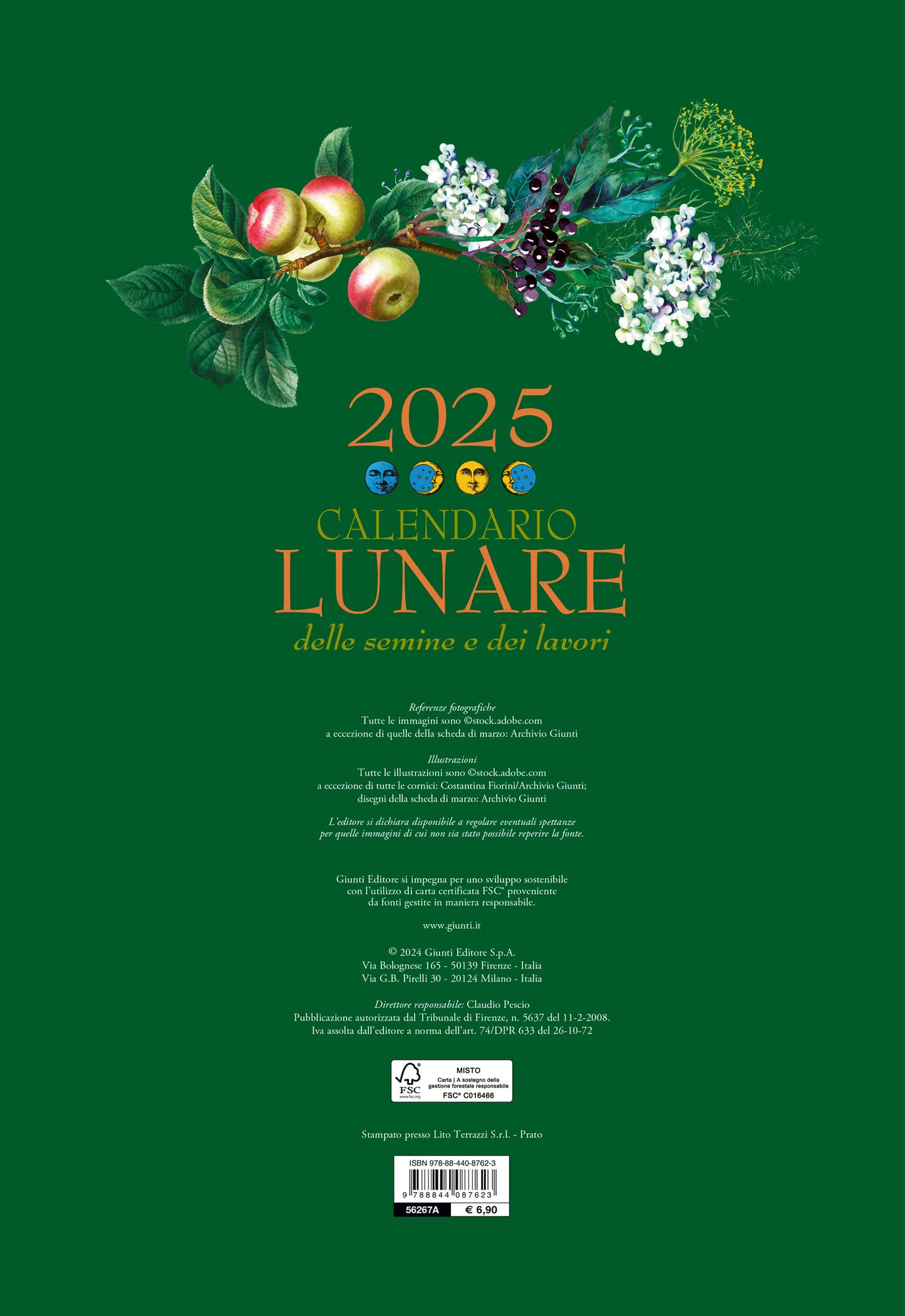 Calendario Lunare 2025 da parete (26,5 x 38,5 cm)::12 mesi di cose da fare