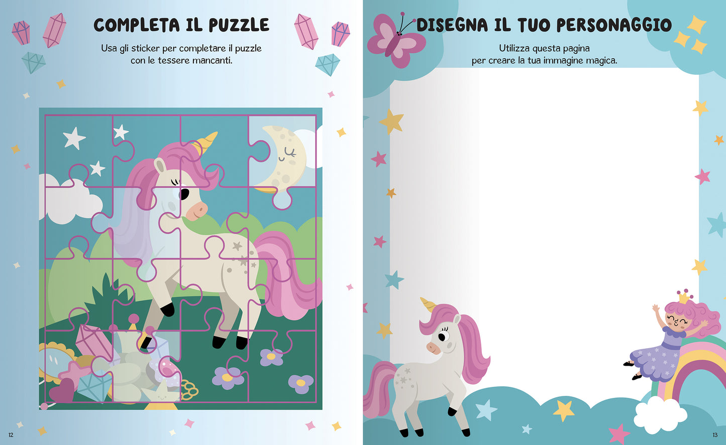 Unicorni::Giochi, Attività, Sticker