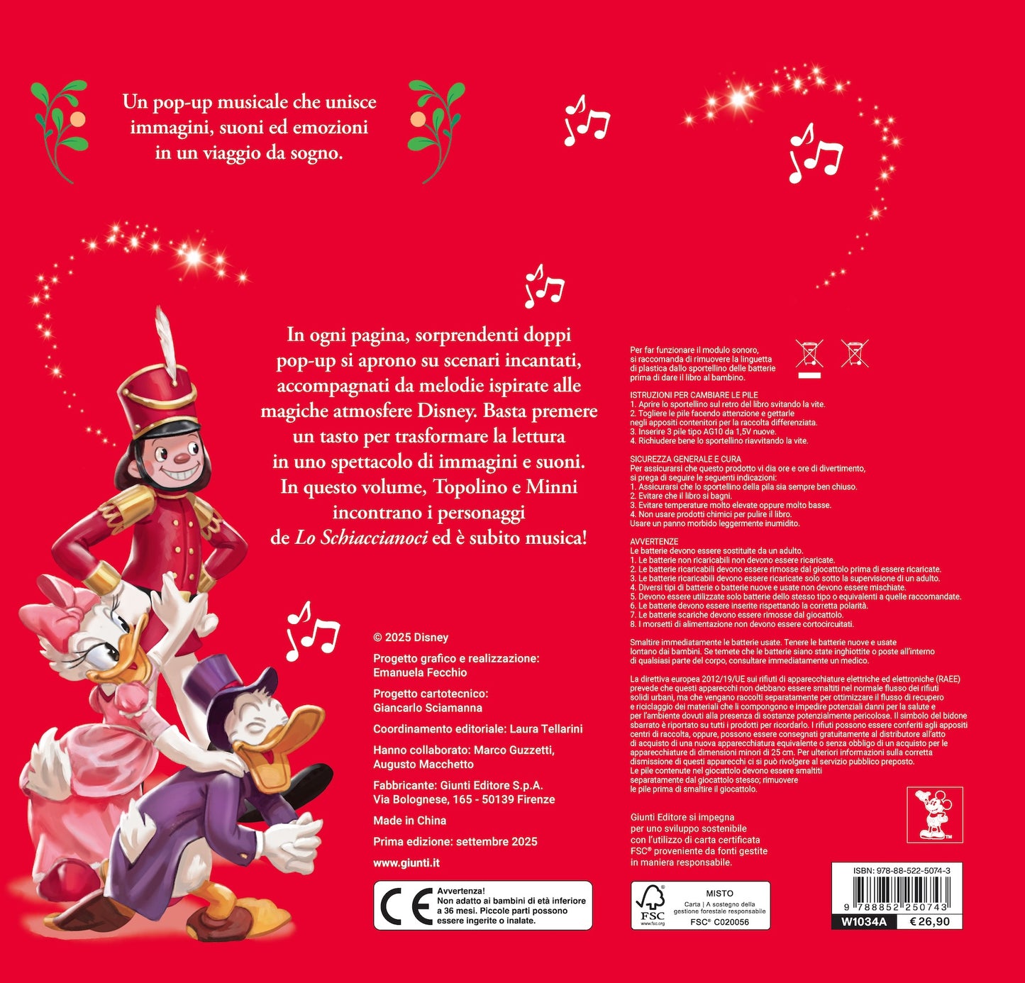 Disney Lo Schiaccianoci con Topolino e Minni I grandi Pop-up 3d musicali::Premi la nota, ascolta la melodia