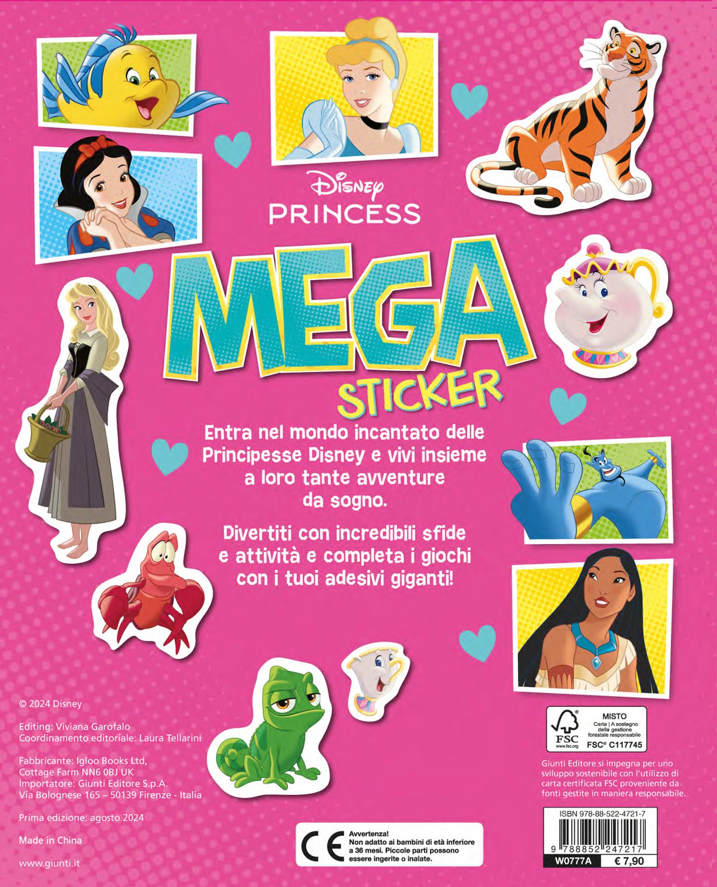 Principesse Disney Mega Sticker::Con tanti adesivi, giochi e attività