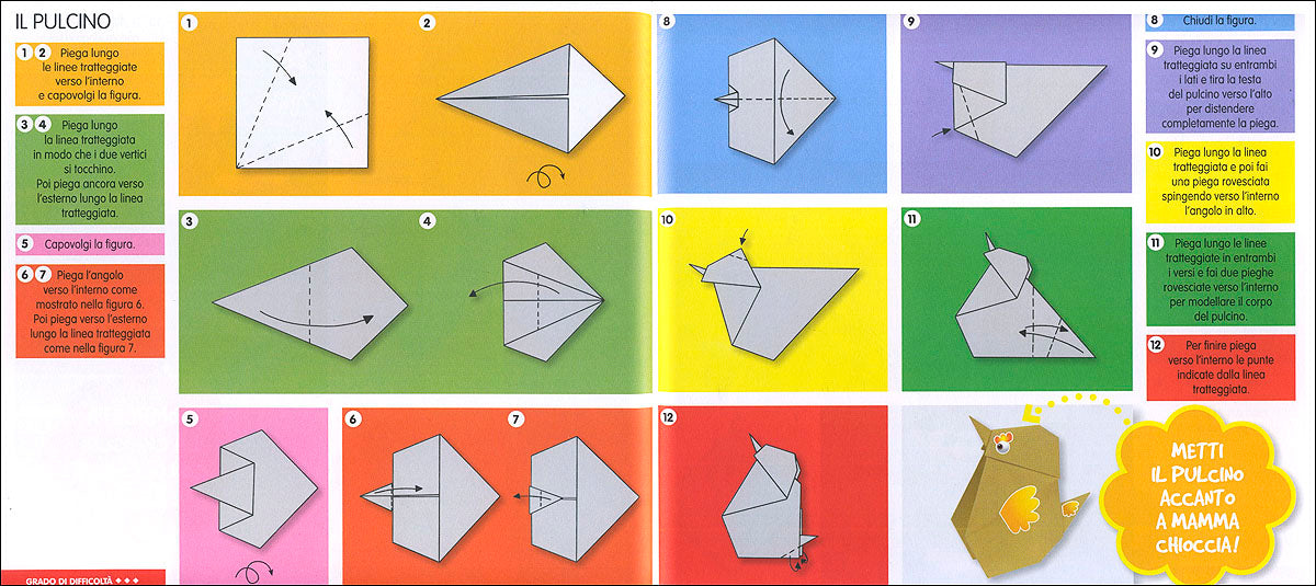 Origami::Idee per costruire con la carta - Con tanti stickers