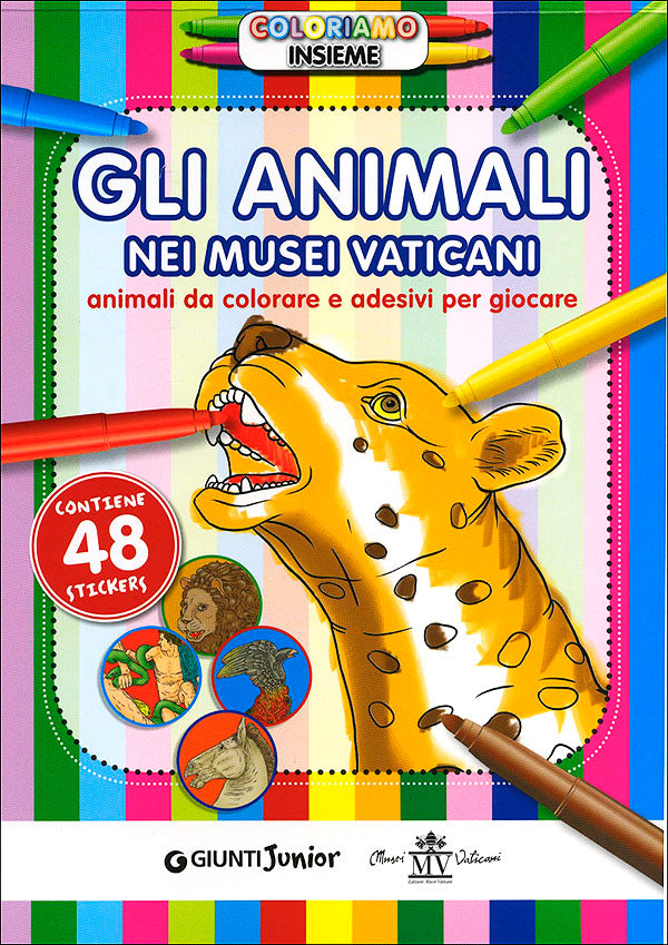 Coloriamo insieme. Gli animali nei Musei Vaticani::Animali da colorare e adesivi per giocare - Contiene 48 stickers