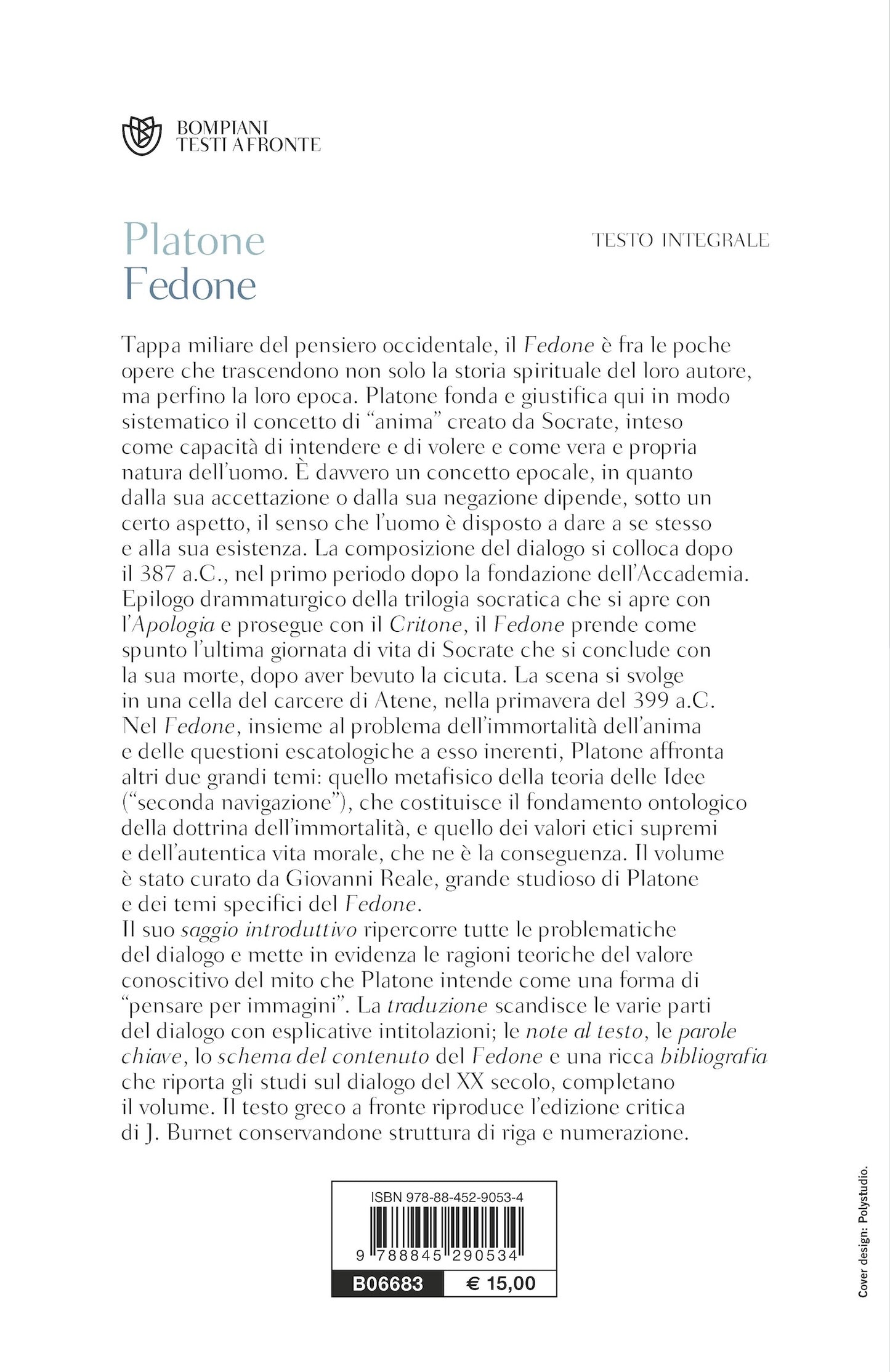 Fedone. Testo greco a fronte