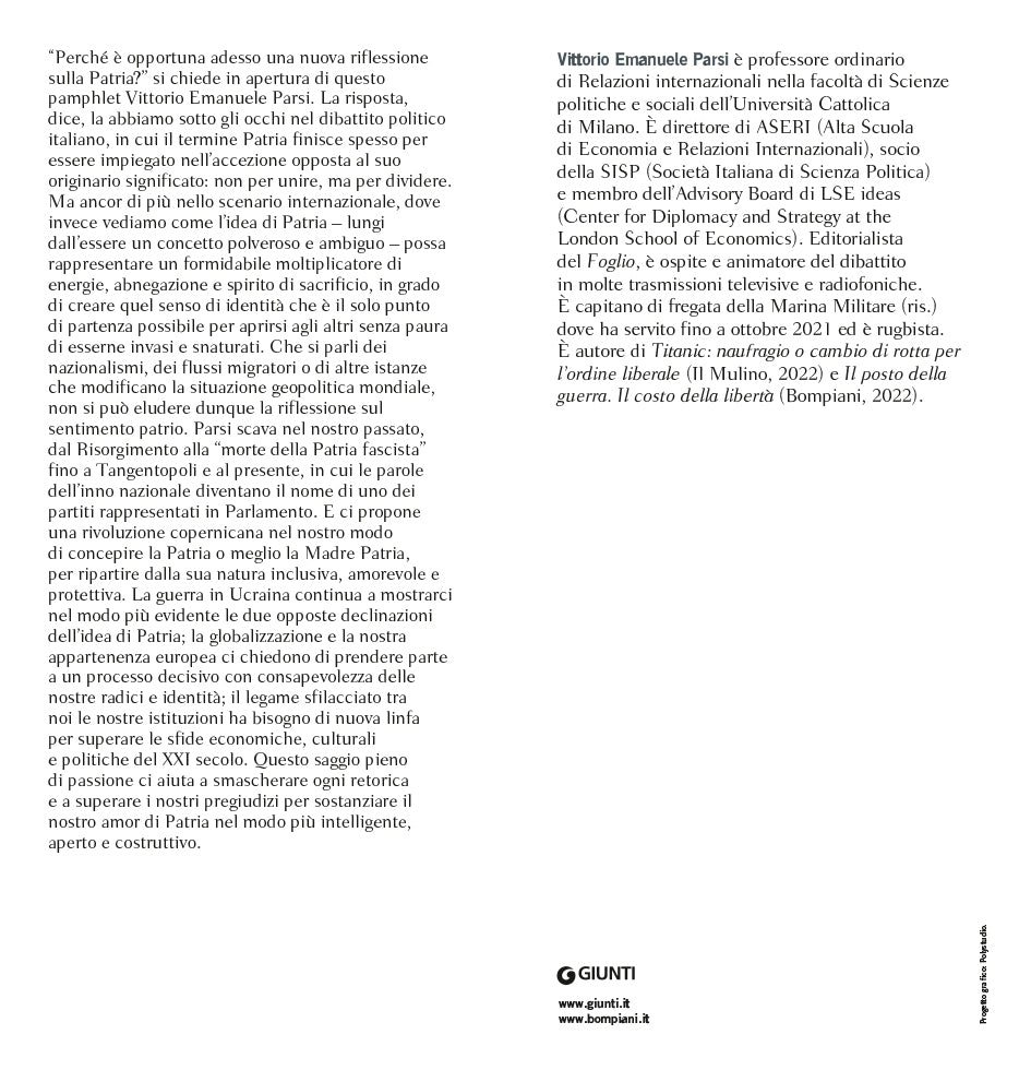 Madre patria COPIA AUTOGRAFATA Vittorio Emanuele Parsi Giunti Editore