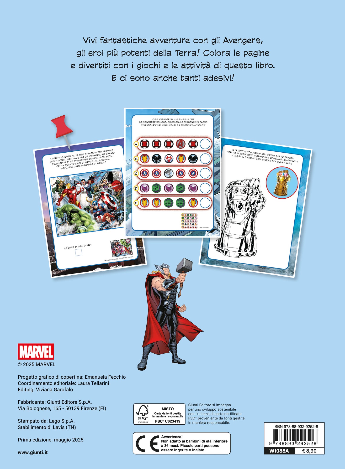 Avengers 100 sfide Attività e giochi::Con tanti adesivi