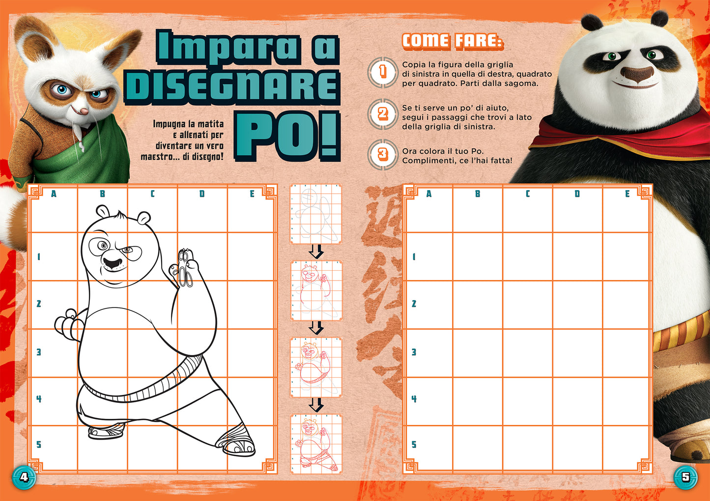 Kung Fu Panda 4. Scenari sticker. Avventure Kung Fu